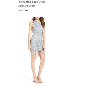 ASTR Dusty Blue Lace Dress